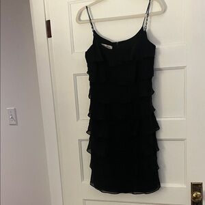 Kay Unger Midnight Black Layered Mini Dress